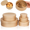 Kraft Paper Round Gift Boxes, Multi Size Stackable Circular Storage Boxes For Jewelry Cookie Festival Gift Packaging