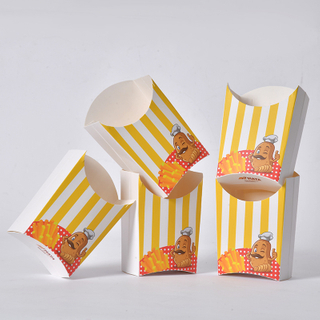 Customized Design White Cardboard Disposable Paper Burger Box Fried Chicken Potato Chips Hamburger Fast Food Takeaway Packaging Container Box