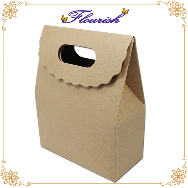 Rigid Brown Kraft Paper Diecut Bag