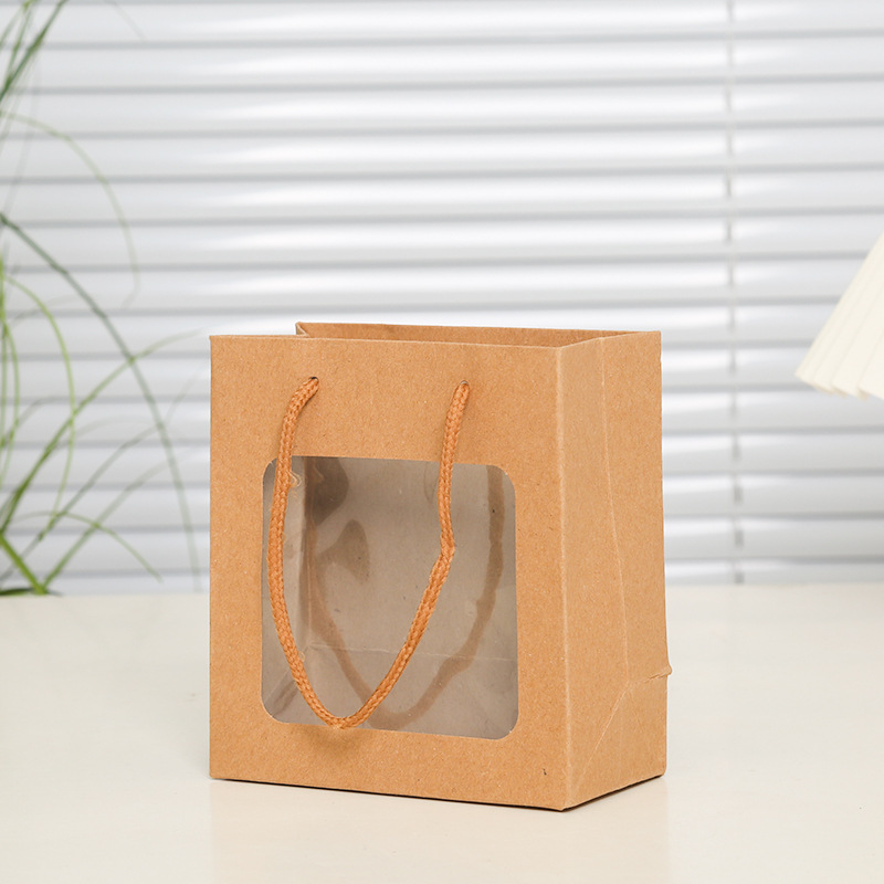 Wholesale Eco-friendly Recyclable Kraft Paper Shopping Bags With Window