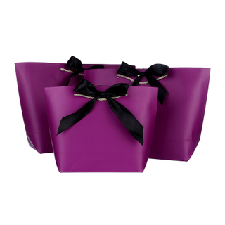 China Manufacturer Wholesale Fashion Shopping Paper Bags With Ribbon