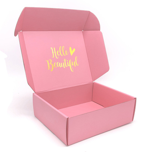 Hot Stamping Custom Logo Pink Shipping Boxes，Corrugated Paper Packaging Carton Box