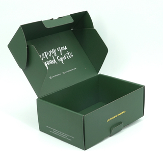 Dark Green Color Mailer Box,Custom Logo Printing Corrugated Paper Packaging Box