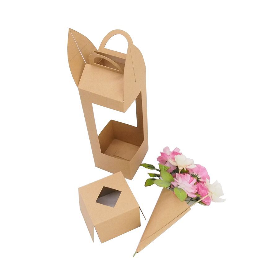 Eco-friendly Recyclable Kraft Paper Packaging Flower Box