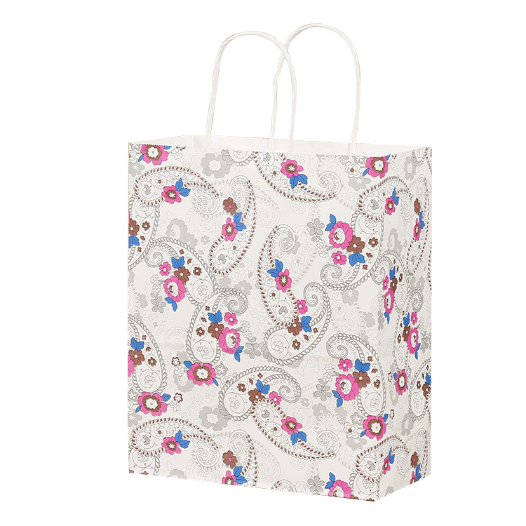 Cartoon Pattern Printing Twisted Handle Custom Logo Printing Eco-Friendly Kraft Paper Packaging Recyclable Gift Bag