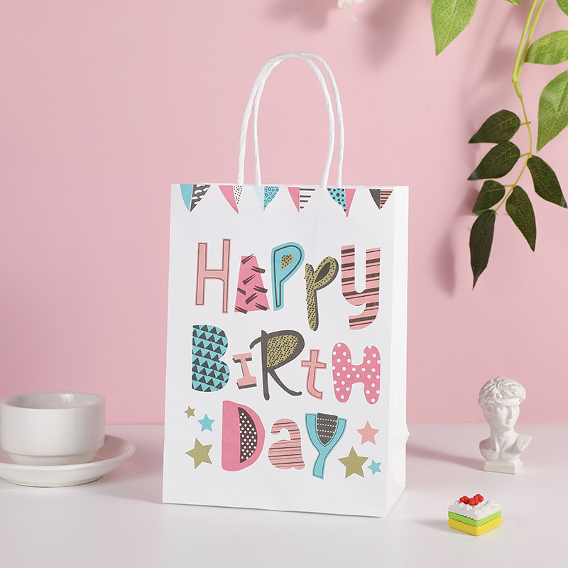  China Wholesales Eco-friendly Recyclable Kraft Paper Packaging Gift Bag,Twisted Paper Handle Shoppers