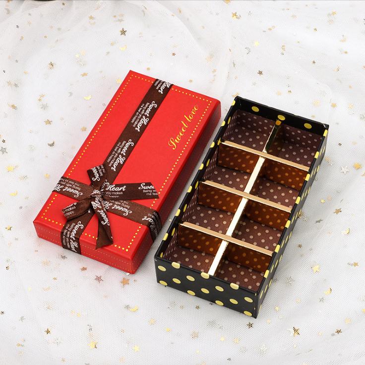 Wholesale Red Color Chocolate Packaging Paper Box with Insert