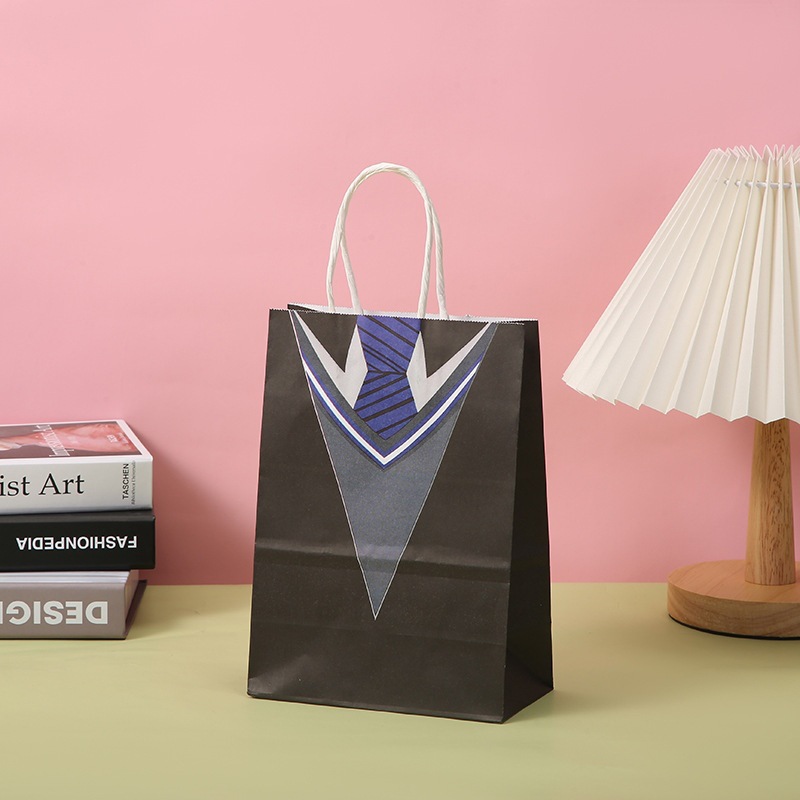 Black Kraft Paper Packaging Bags For Halloween Christmas Candy Gift