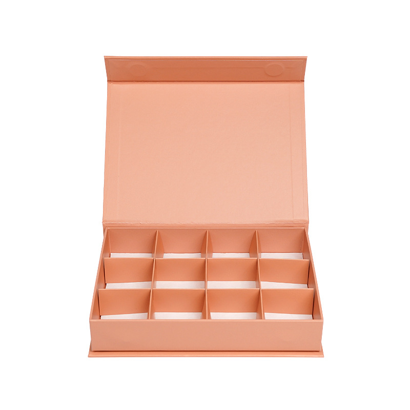 Book Shape Custom Gift Packaging Box Food Grade Cardboard Chocolate And Sweet Dessert Packing Box with Golden Paper Divider