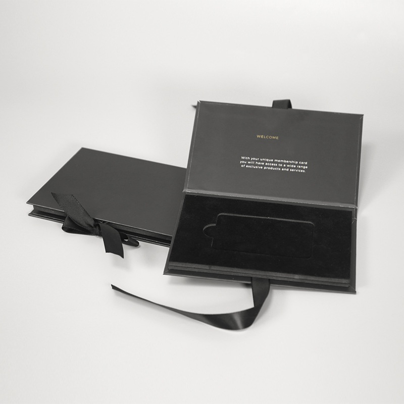 VIP Membership Golf Party Gym Yoga Fitness Card Box Exquisite Book Style Boxes with Bowtie Ribbon Clamshell Boxes Custom Hotel Access Card Credit Card Box