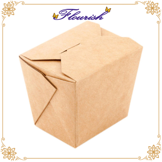 Eco-Friendly Recyclable Food Grade Kraft Paper Restarant Fast Food Instant Noodle Box