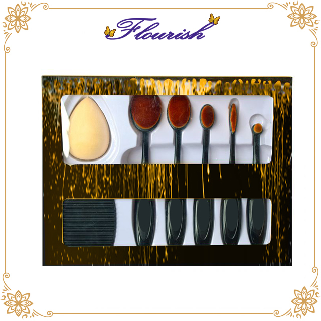 Glittering Gold Stamping Makeup Brush Set Window Box