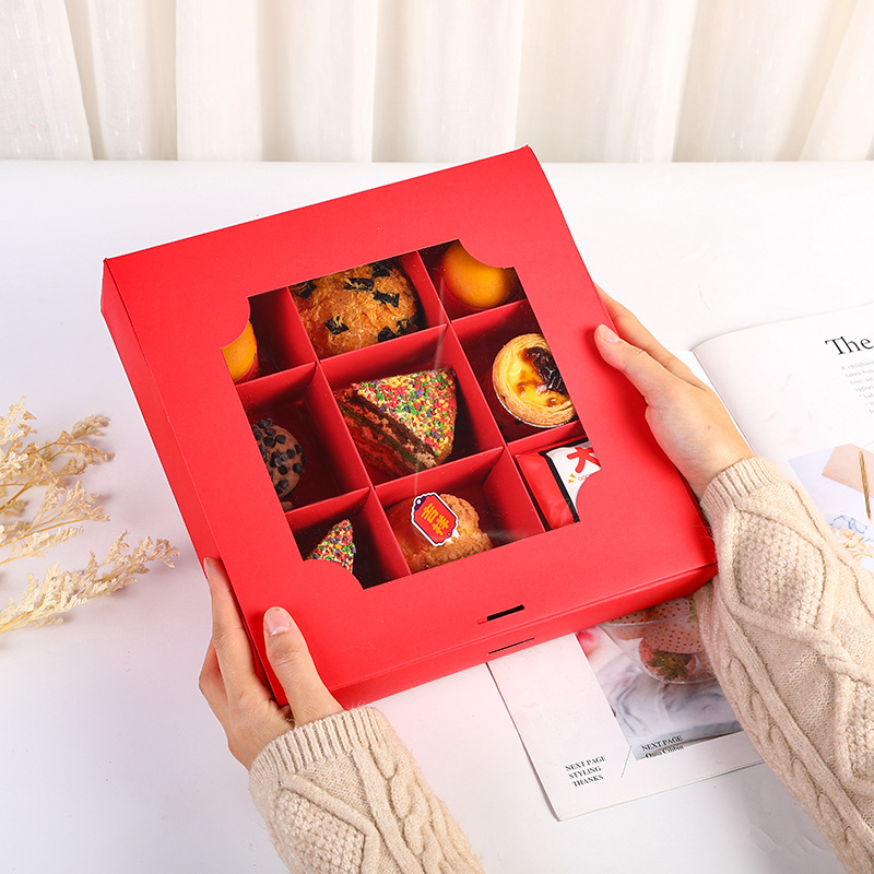  China Wholesale White Cardboard Paper Box With Window For Packaging Cakes And Chocolate