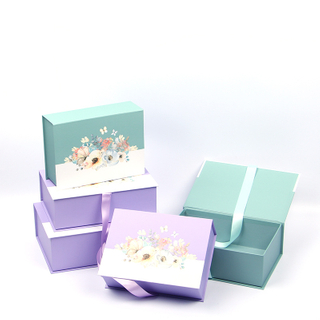 China Wholesale Custom Logo Printed Ribbon Closure Carton Box,Paper Packaging Gift Box