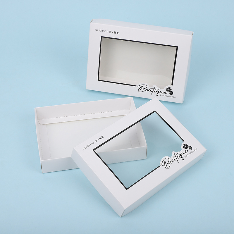 China Manufacturer Wholesale White Paper Socks Box With Window
