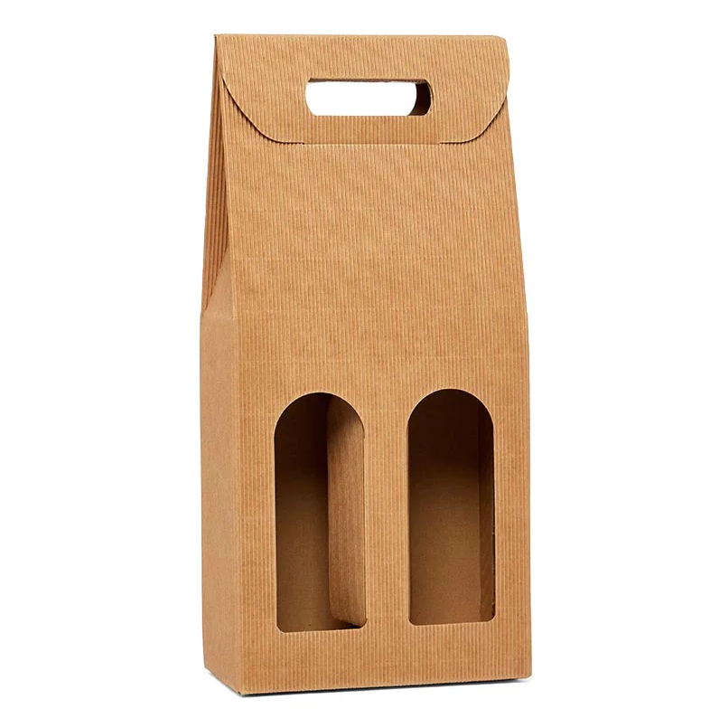 New Arrivals Corrugated Paper Wine Bottle Packaging Basket Box