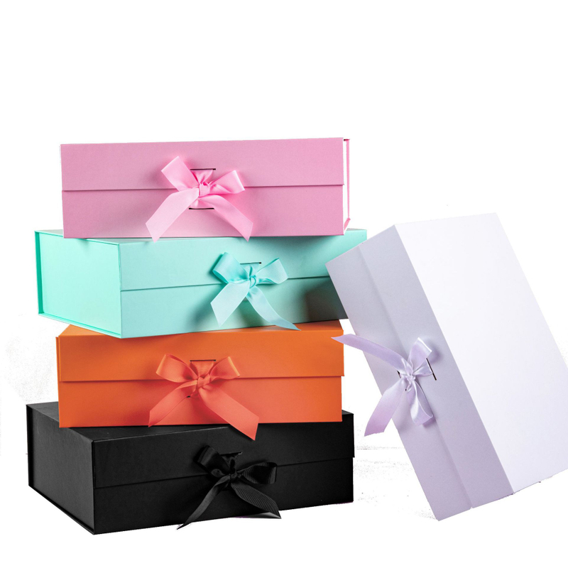 Qingdao Flourish Wholesale Ribbon Closure Folding Carton Box,Cardboard Paper Packaging Gift Box