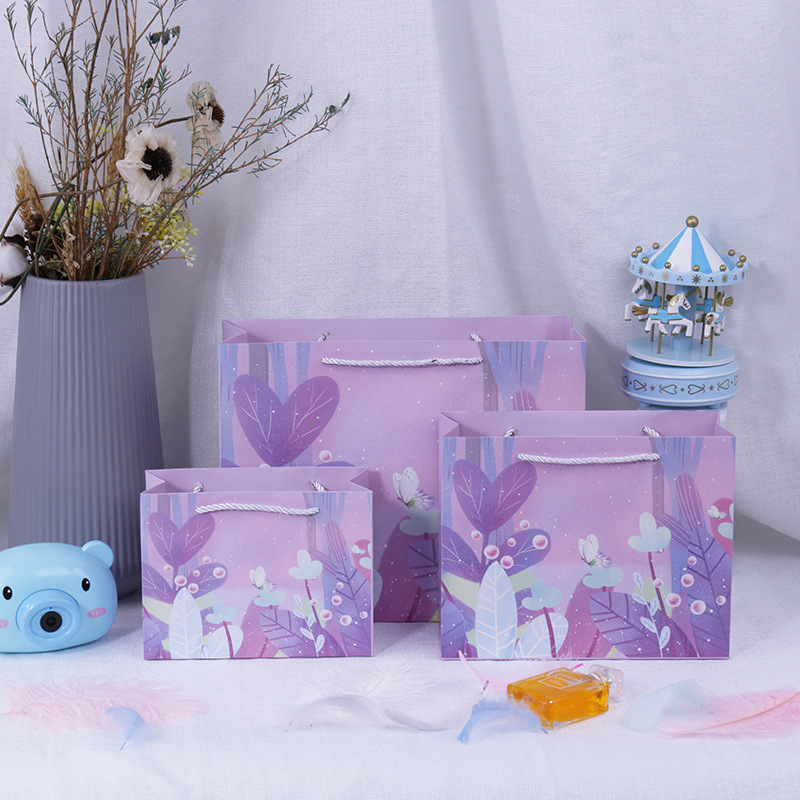 Custom Logo Printing Eco-Friendly Kraft Paper Packaging Recyclable Paper Gift Bag