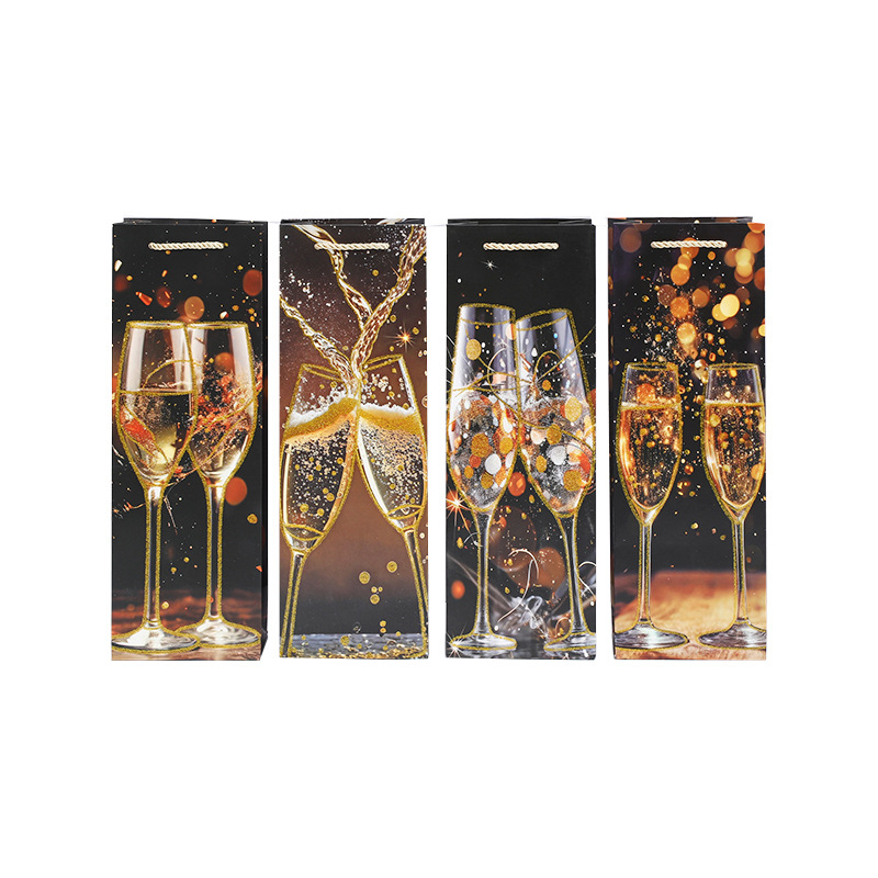 Custom Eco-Friendly Christmas Theme Printed Packaging Shopping Recyclable Paper Bag for Candle Wine Candy Chocolate Jewelry Gift Packing with Twisted Handle