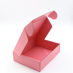 Custom Recycled Corrugated Shipping Boxes Durable Folder Cardboard Mailer Packing Gift Pink Box for E-Commerce Wedding Birthday Packaging