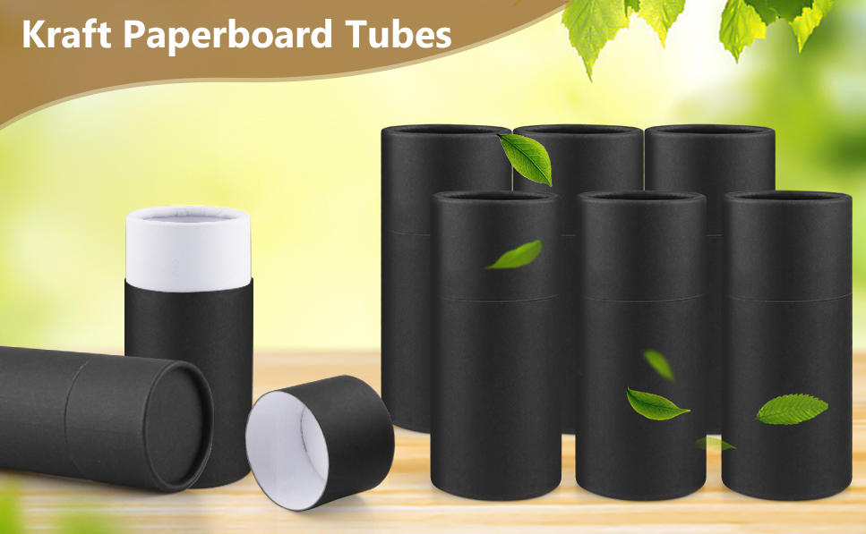 Custom Black Paper Tube Packaging for Cosmetics, Food & Gift Storage