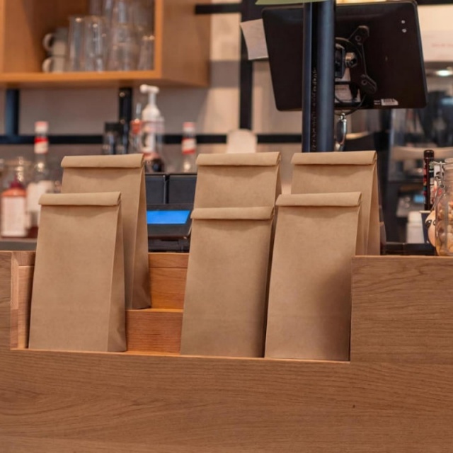 Kraft Paper Coffee Bags with Tin Tie Closure, 1 LB Size, 80 Pack, Food Grade Storage Bags for Coffee Beans, Bread & Snacks