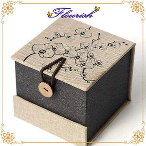 Brown Color Special Linen Art Paper Jewelry Gift Box