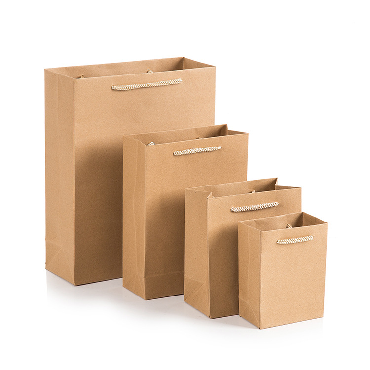 Wholesale Eco-friendly Recyclable Kraft Paper Shopping Bags