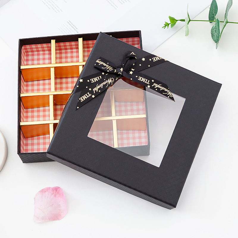 9/12 Grids Romantic Valentine Chocolate Gift Box Candy Handmade Truffles for Couple Send a Gift Wedding Decorate With Windows