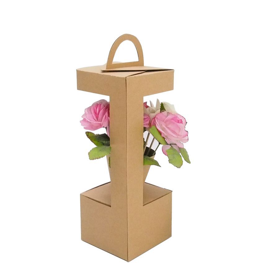 Eco-friendly Recyclable Kraft Paper Packaging Flower Box