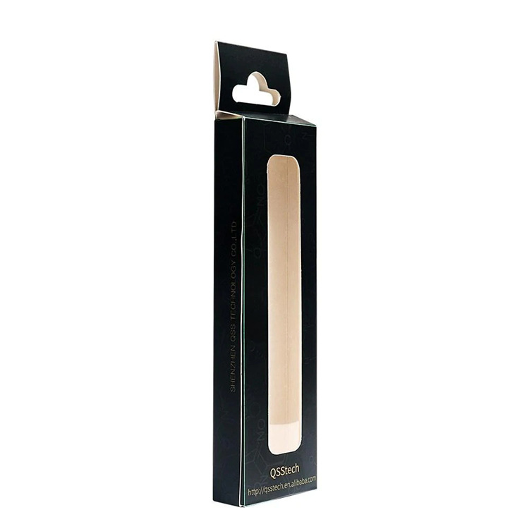 China Manufacturer Wholesale Transparent Window Black Card Box With Hook For Packaging