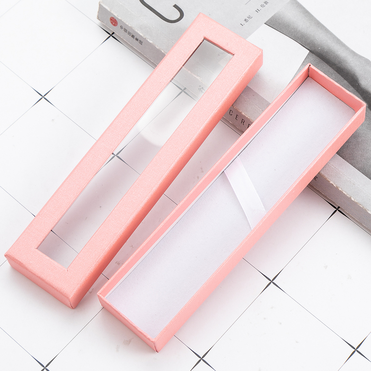 Hot Selling Custom Logo Paper Packaging Pen Box With Window
