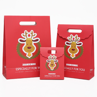 China Wholesale Die Cut Handle Paper Packaging Gift Bags,Custom Logo Printed Christmas Candy Bags