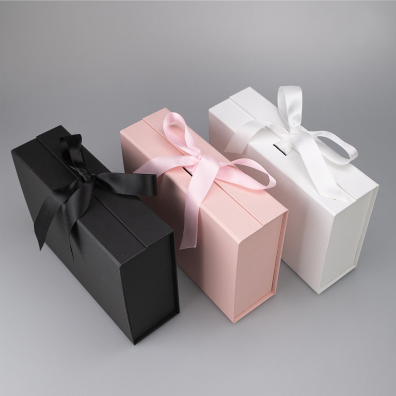 Ribbon Closure Folding Carton Box,Cardboard Paper Packaging Gift Box