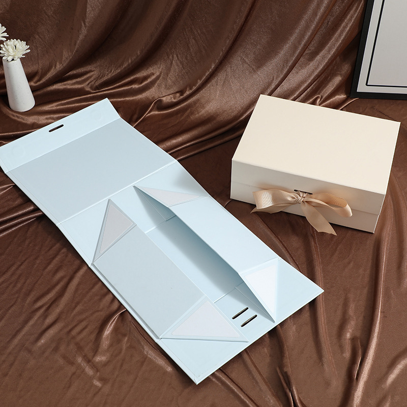 Ribbon Closure Folding Carton Box,Cardboard Paper Packaging Gift Box