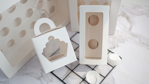 Wholesale Custom Folding Food Storage Packaging Packing Package Paper White Cardboard Box for Cookiey Macaron Donut Candy Cake Cupcake