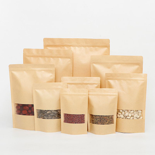 Kraft Paper Packaging Sealed Bags,Zipper Lock Stand Up Paper Pouch