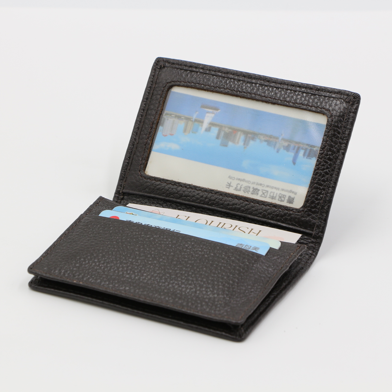 Wholesale Luxury Custom Cow Horse Leather Credit Card ID Bank Card Holder Wallet Purse Men Design Minimalist Genuine Leather Slim Card Holders