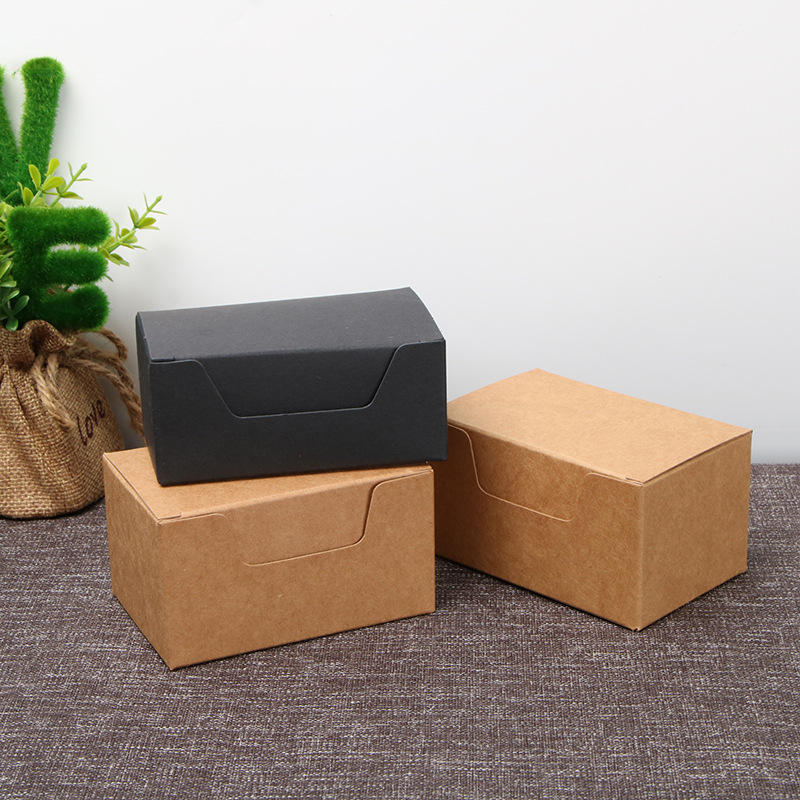 Black Brown Kraft Paper Packaging Box For Packing Name Card