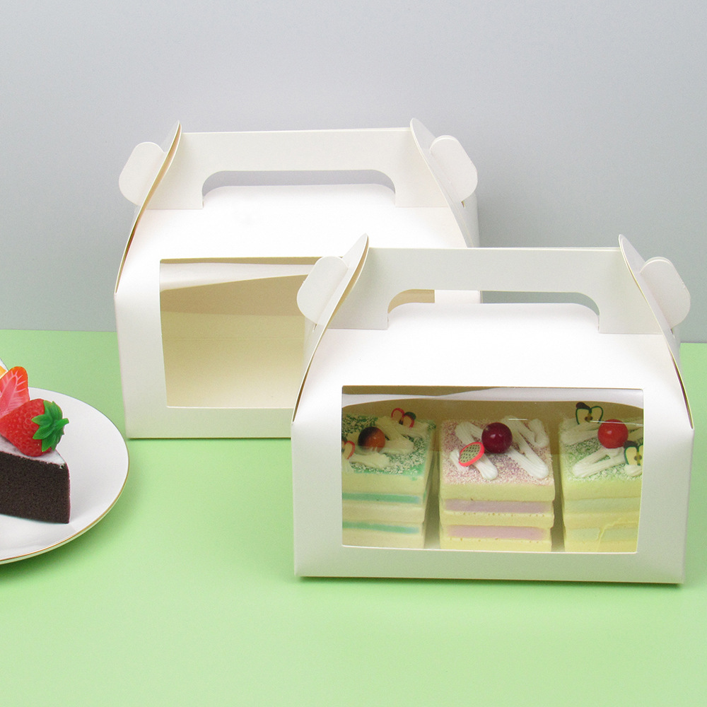 White Paper Packaging Box For Cakes And Bread