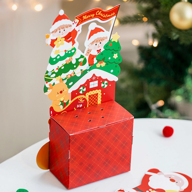 2025 New Year Christmas Decor Personalized Paper Packing Package Box Set Children's Chocolate Lollipop Candy Food Gift for Birthday Celebrations Parties
