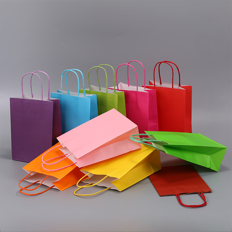 China Wholesale Eco-friendly Kraft Paper Packaging Gift Bags,Twisted Handle Bags For Shopping