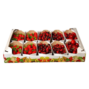 Printed Corrugated Cardboard Paper Cherry Avocado Pineapple Tomato Orange Apple Lemon Mango Banana Fruit Vegetable Packing Packaging Shipping Tray Carton Box 