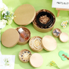 Kraft Paper Round Gift Boxes, Multi Size Stackable Circular Storage Boxes For Jewelry Cookie Festival Gift Packaging