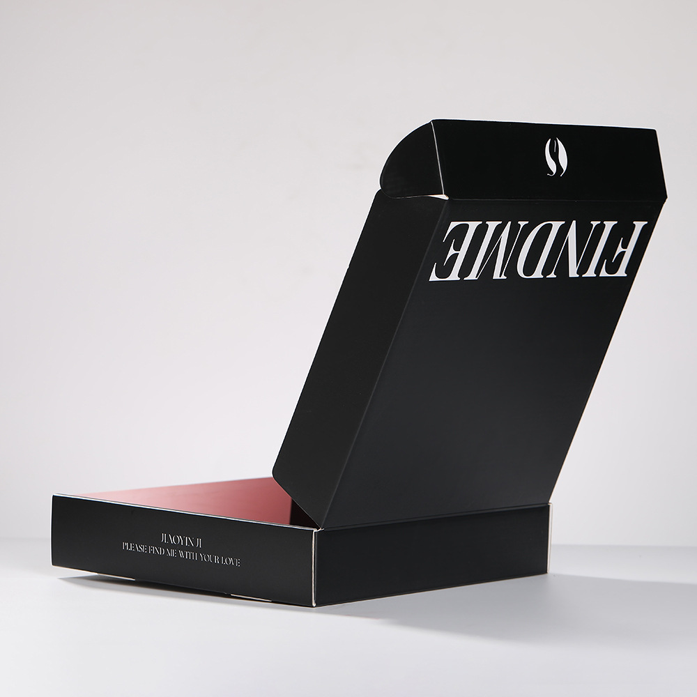 Custom Logo Printed Paper Packaging Subscription Black Mail Shoe Cloth Apparel Paper Gift Box Postal Shipping Mailer Mailing Folding Cardboard Corrugated Box