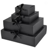 Customizable Ribbon Tie Gift Boxes - Kraft/Black/White Paper Packaging Boxes for Wedding, Birthday & Party Favors