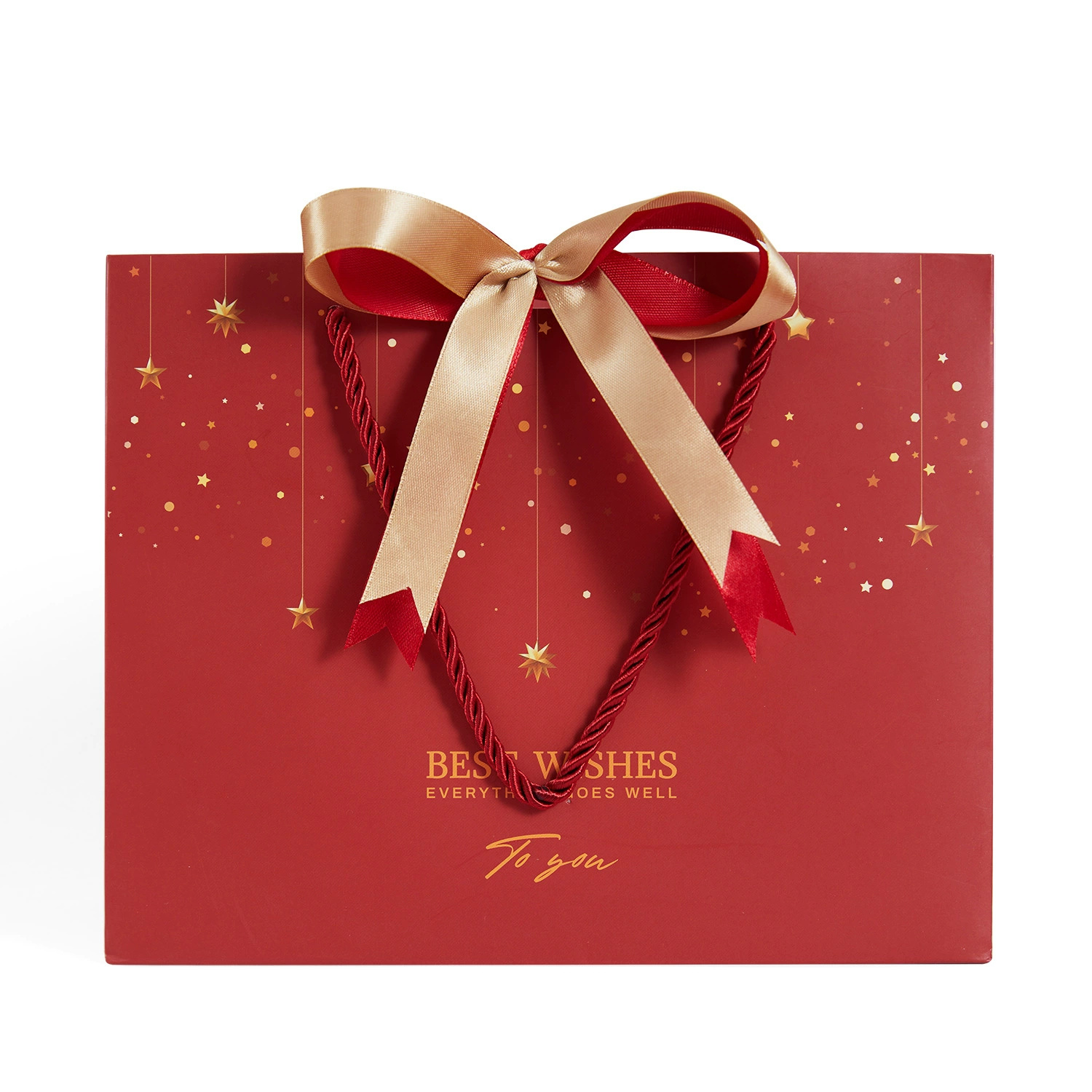 Luxury Shopping Gift Paper Packing Bag Jewelry Clothing Cosmetic Custom Luxury Paper Packaging Bag with Ribbon Handle for Christmas New Year Festival
