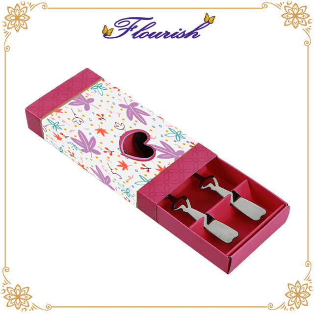 Chinese Element Rigid Cardboard Newly Wedded Kitchenware Fork And Spoon Box