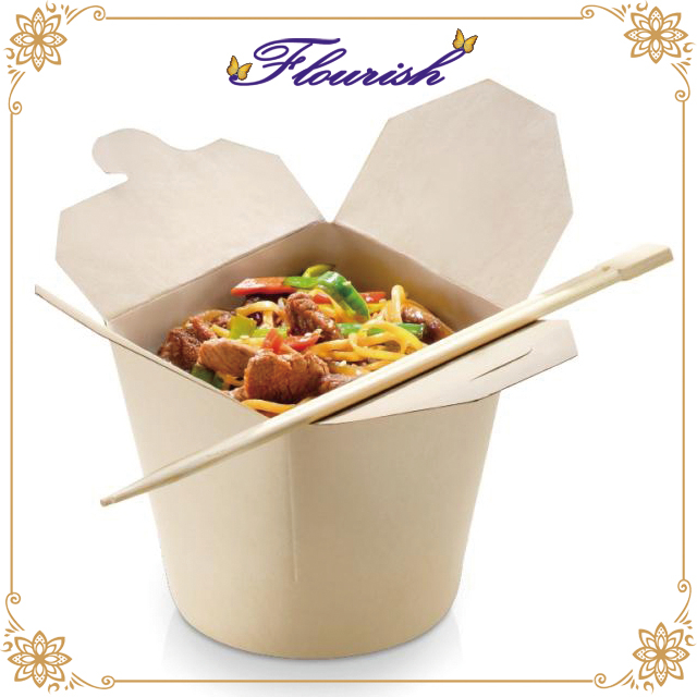 Eco-Friendly Recyclable Food Grade Kraft Paper Restarant Fast Food Instant Noodle Box