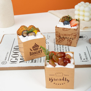 Eco-friendly Recyclable Kraft Paper Packaging Cake Box